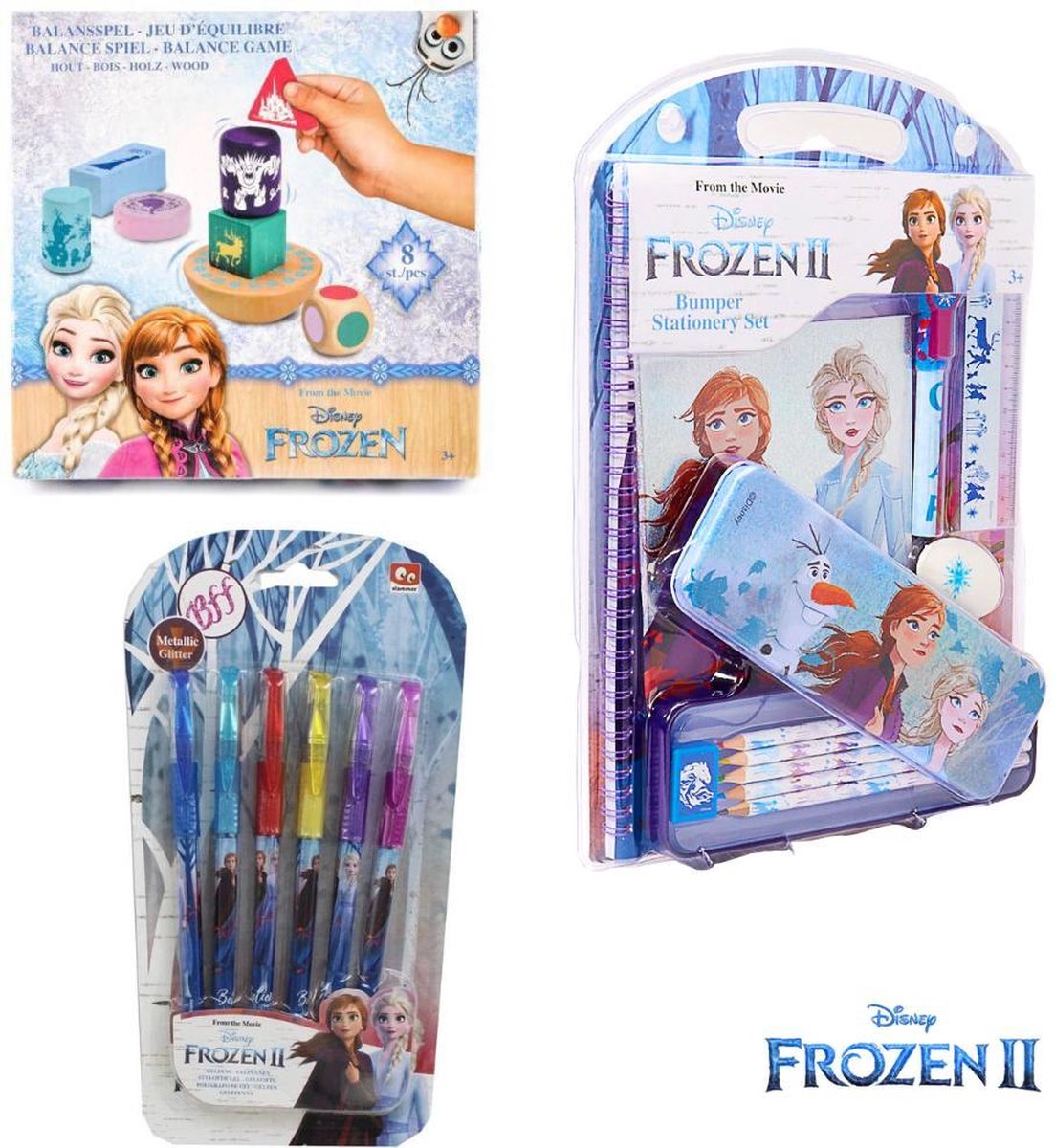 Frozen Mega Schrijf en Speelset | 14 delig | Spel | Boekje, Gelpennen, Potloden, Gum, Etui